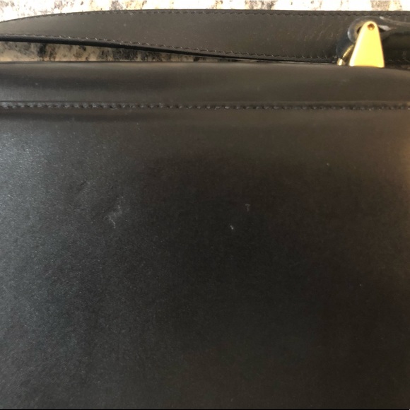 Authentic Salvatore Ferragamo Gancini Leather Bag, Black - Picture 11 of 14
